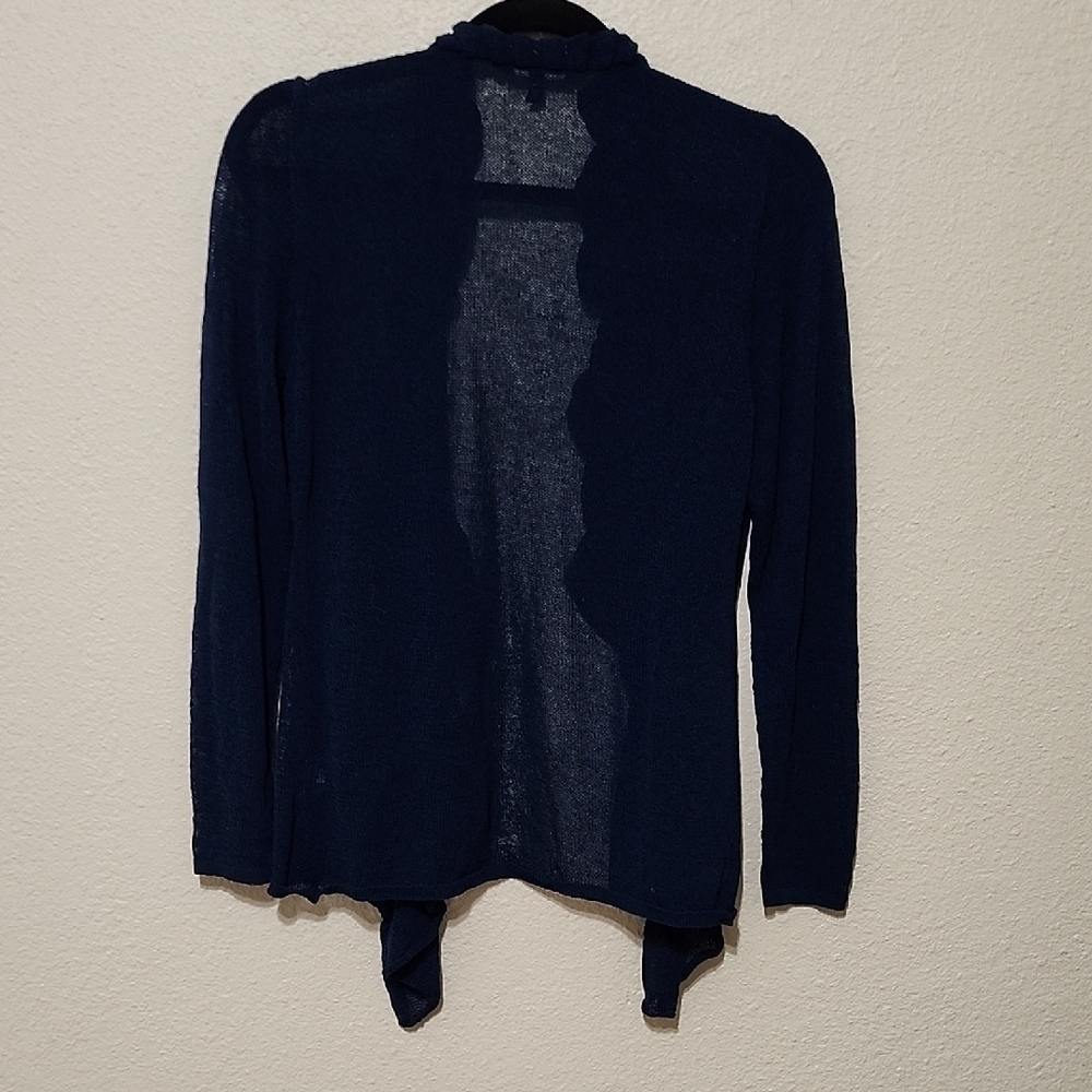 Eileen Fisher Blue Cardigan with Draped Front - Picture 8 of 11